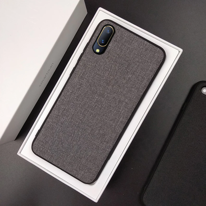 

For Vivo V11i Case Elegant Fabric Leather Hard Back Phone Cover For Vivo V9 NEX Y83 Y81 Y71 X23 X21 Retro Art Cloth Case (E1201)