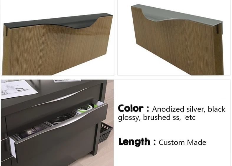 Uke Modern Simple Cabinet Door Edge Handle Wardrobe Drawer Pulls Hidden Furniture Handles Kitchen Cabinet Handle Smile Handle Furniture Accessories Aliexpress