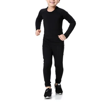 

2019 Newest Girls and Boys Compression Set Long Sleeve Shirts and Pants Sports Unisex Base Layer Suits Underwear Set Long John