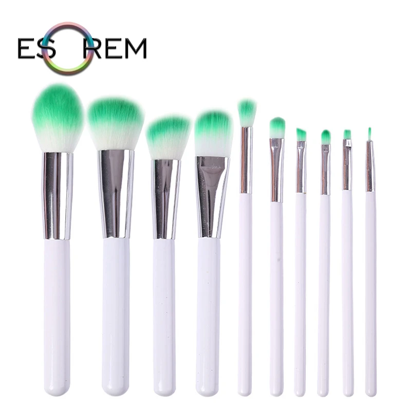 

ESOREM 10pcs Bichromatic Hair Makeup Brushes Soft Professional Cosmetic Brush Set Loose Powder Concealer Pincel Maquiagem