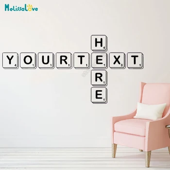 

12 pcs/set DIY Custom Text Sticker Personalised Letter Scrabble Bedroom Baby Room Decal Removable Vinyl Wall Stickers B586