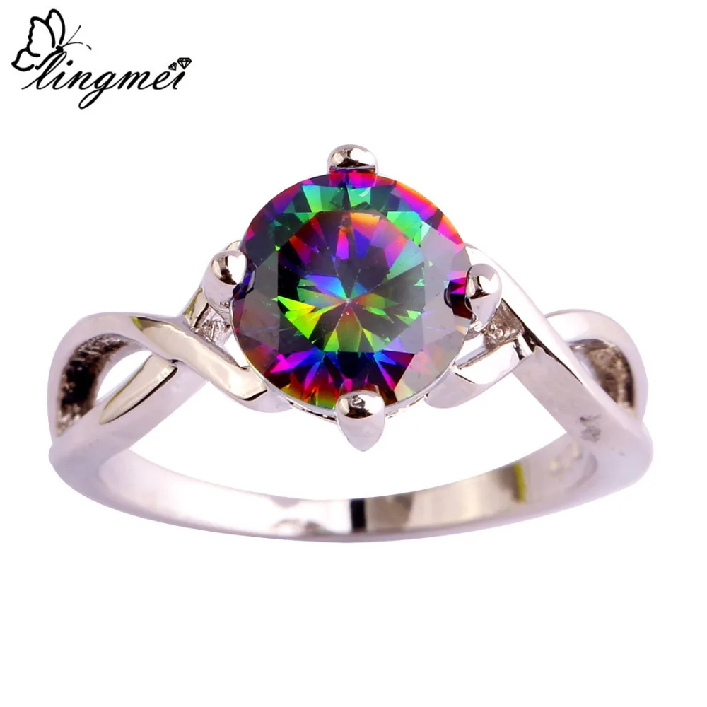 Parti Marquise Cut rainbow Topaz Amethyst Tanzanite Silver Ring Taille 6 7 8 9 10