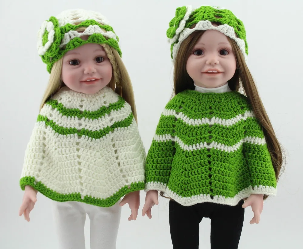 

American Doll Twins Babies Reborn Doll Girl Green White Cute Princess Birthday Gifts Lifelike Newborn Babes Boneca Knitting
