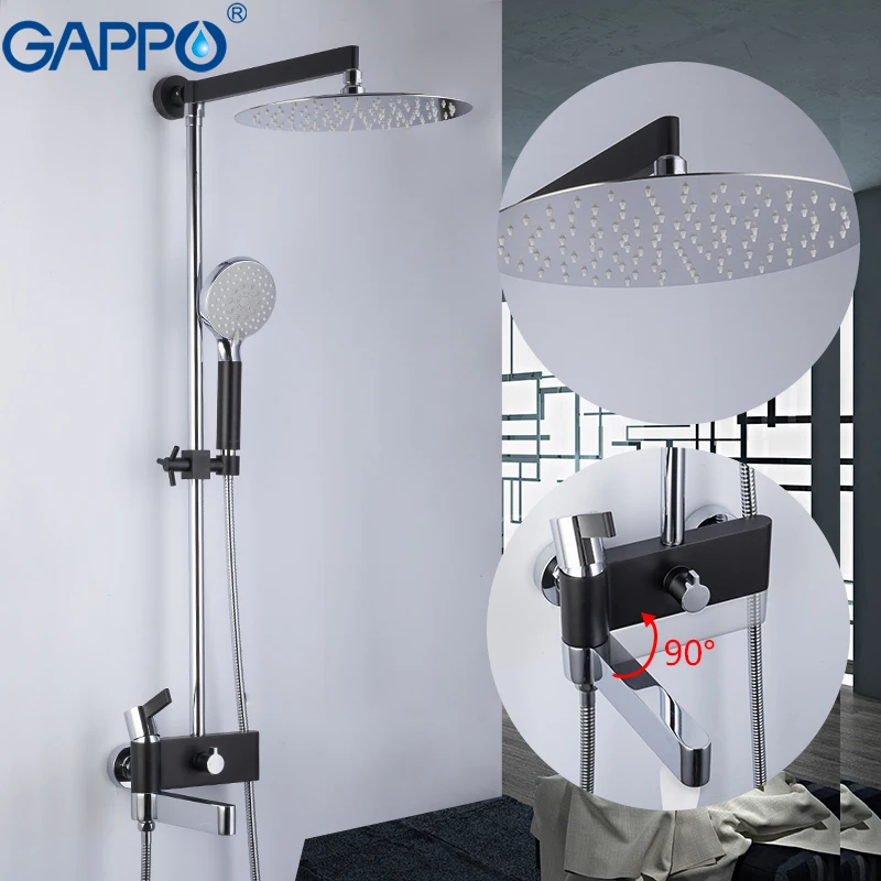 

GAPPO shower faucet wall mixer shower bath tap set bathroom faucet waterfall shower wall mounted tap mixer Torneira de chuveiro