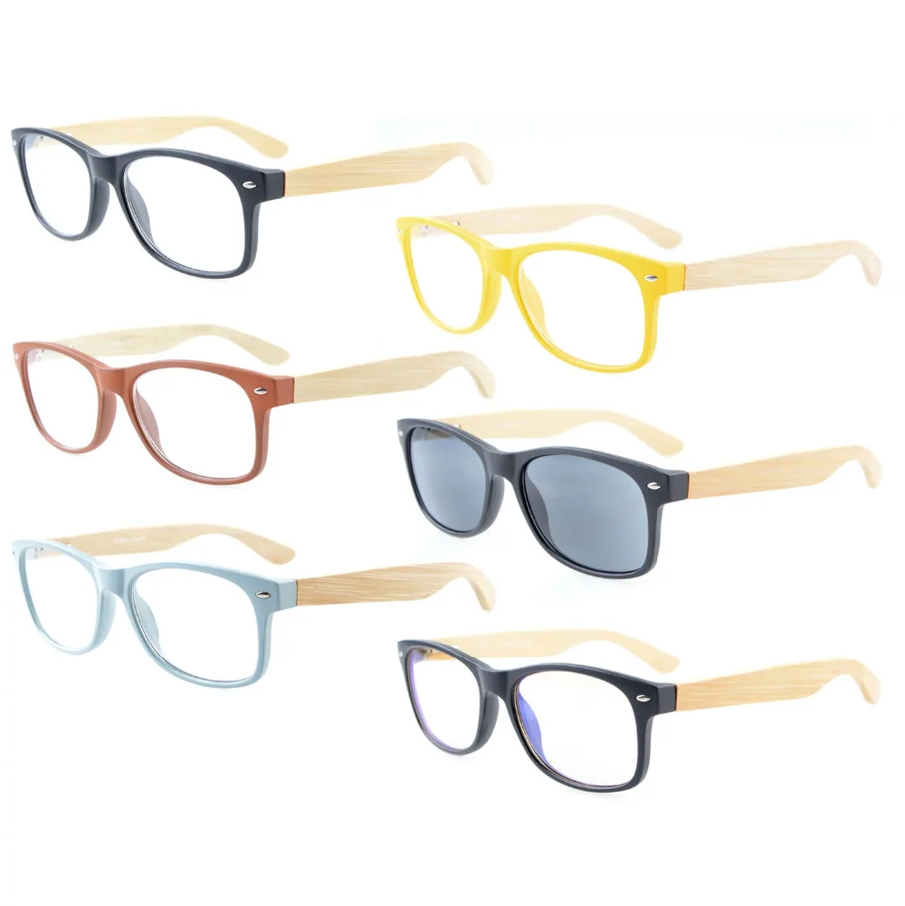 R093 микс Eyekepper 6-Pack классический 80 Пружинные шарниры бамбуковые деревянные душки очки для чтения в комплекте sunreders и компьютерные очки