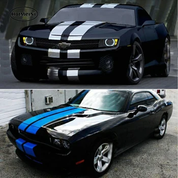 

HotMeiNi Car Styling 3 PCS Vinyl Hood Roof Trunk Racing Stripe Decal Car Sticker Accessories Decoration