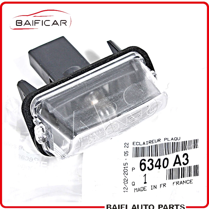 Baificar новый фирменный светильник для номерного знака 6340A3 Peugeot 206 207 306 406 Citroen Berlingo C3