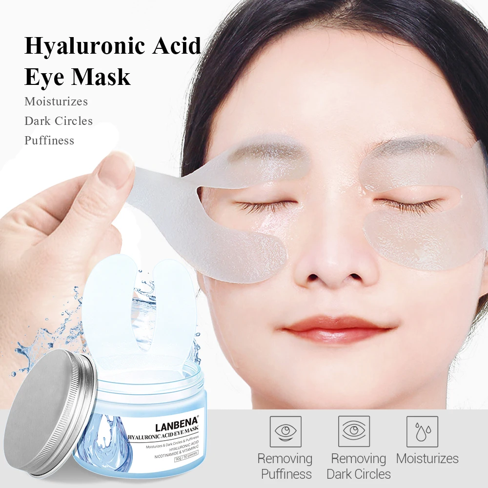 

LANBENA Hyaluronic Acid Eye Mask Eye Patch Eye Care Reduces Dark Circles Bags Eye Lines Ageless Lifting Firming Skin Care 50PCS