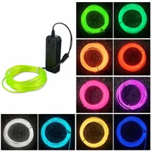Bande lumineuse LED néon, 1M 2M 3M 4M 5M 10M 20M, ruban lumineux Flexible, Tube étanche avec batterie AA