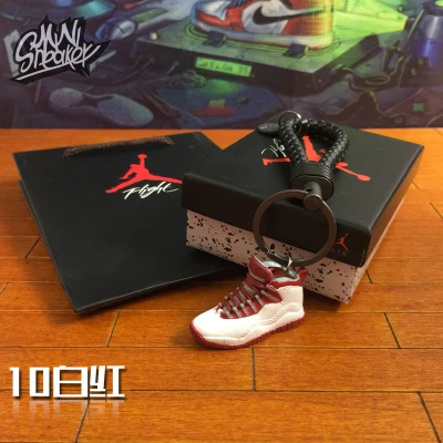 Кроссовки AIR 7 8 9 10 персональный DIY креативный подарок для пары Jordan 3D стерео брелок в форме обуви автомобильный брелок Рождественский подарок - Цвет: AJ10