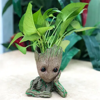 

Skull Flower Vase Pot Handmade Baby Action Figure Penholder Resin Anime Kawaii Twig Guardians Vessel Antistress Tree Men