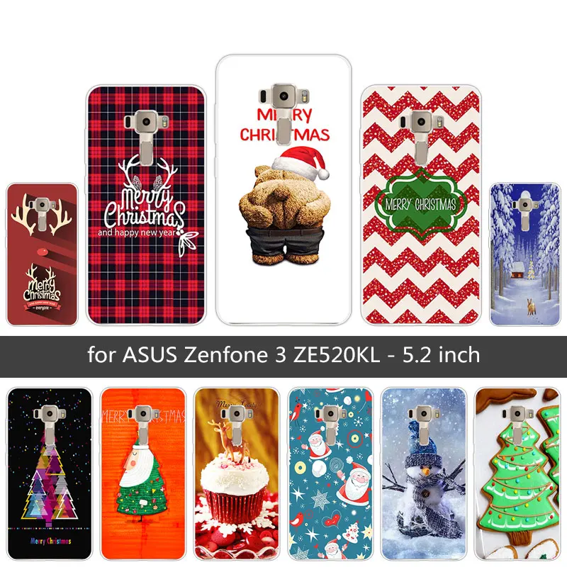 Case for Asus Zenfone 3 ZE520KL 5.2 inch Phone Merry Christmas Back Cover Silicone Capa Funda |