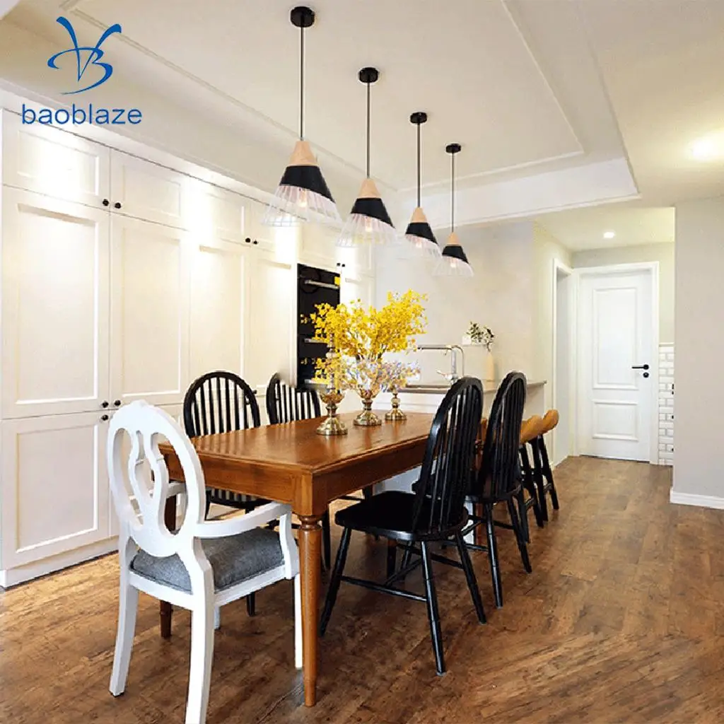 E27 Chandelier Shade Decor Home Iron Wood Lighting Chandelier Fixture