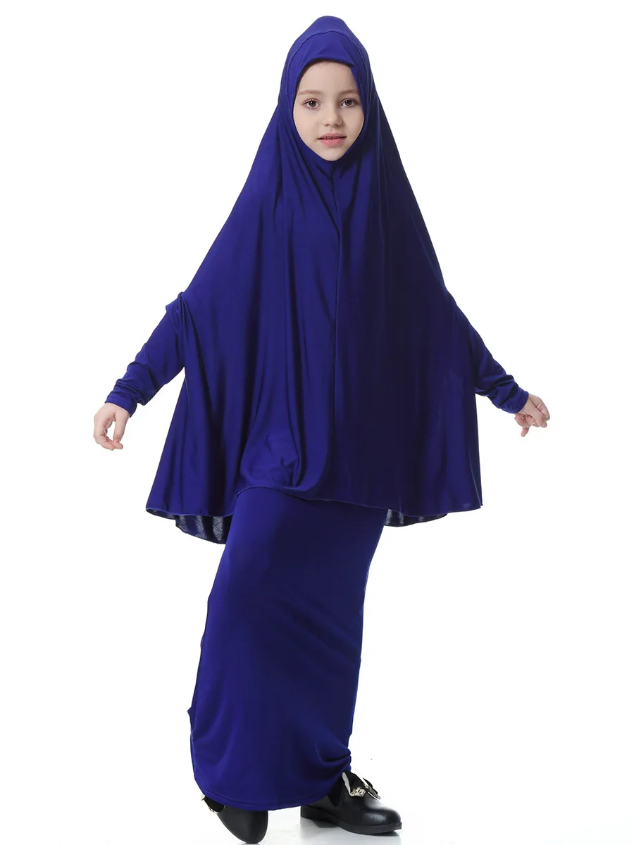 Новинка; мусульманское платье для детей; костюм для девочек; Малайзия; Абая; Дубай; Саудовская Бурка; хиджаб+ абаи; Исламская одежда для девочек