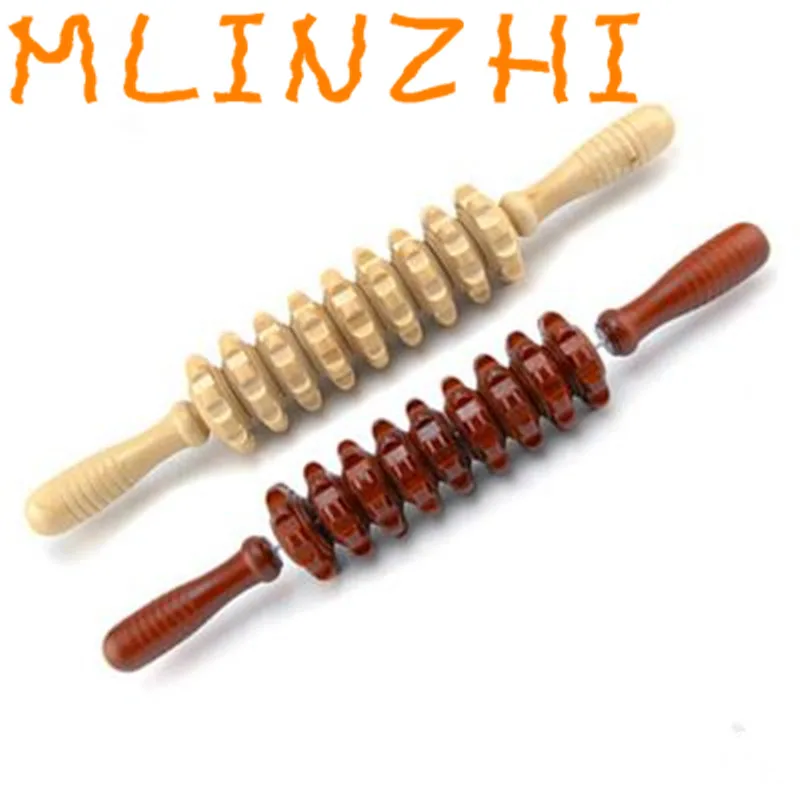 Massage yoga body muscle massage relaxation bar fitness restoration tools hot wooden nine wheel