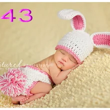 80 компл./лот кроличья шляпа и пеленки крышка наборы, для фотографий новорожденных, кролик набор