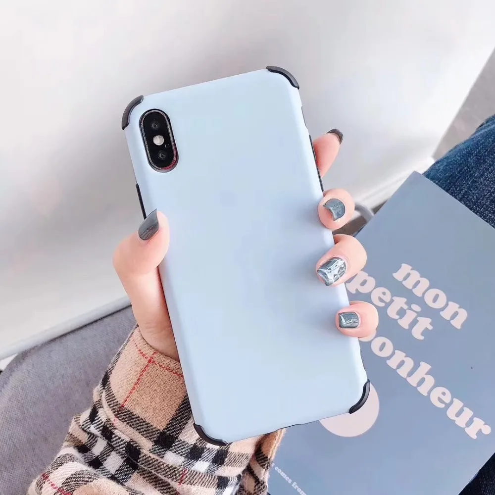 Case For iPhone Xr X Xs Max Cover Korean Candy Color Soft Silicone Shockproof Phone Cases For iPhone X Xs 7 8 Plus 6S Plus Coque (15)