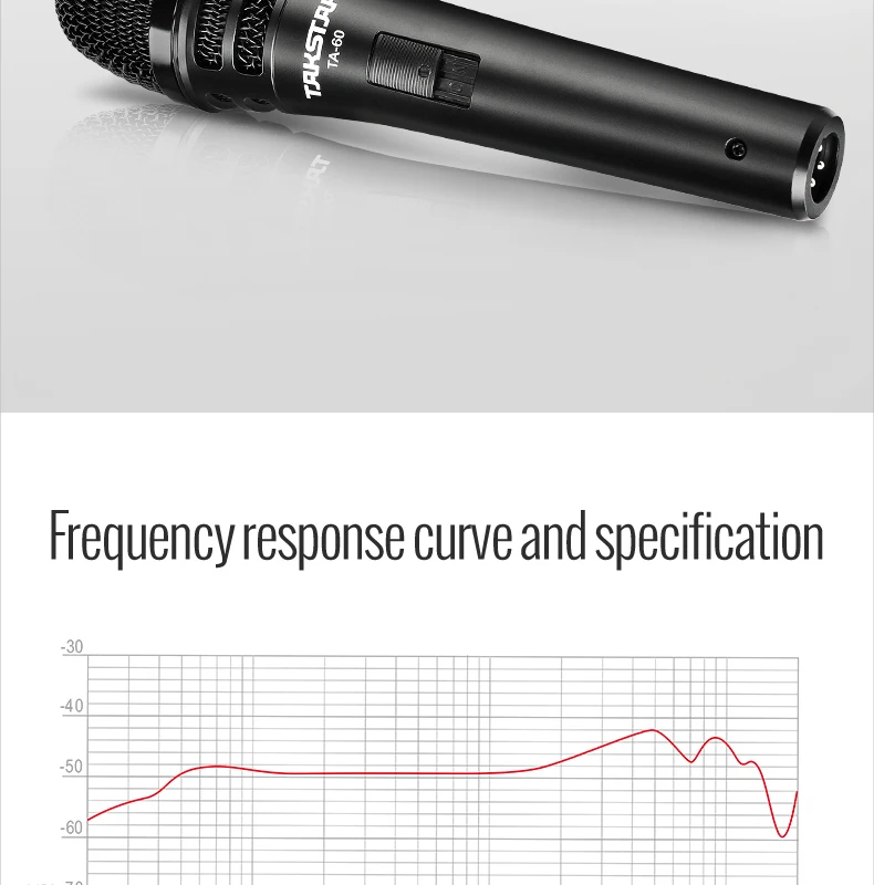 Профессиональный динамический микрофон TAKSTAR TA-60, звукосниматель для шоу на сцене, караоке, активного отдыха с кабелем 6 м