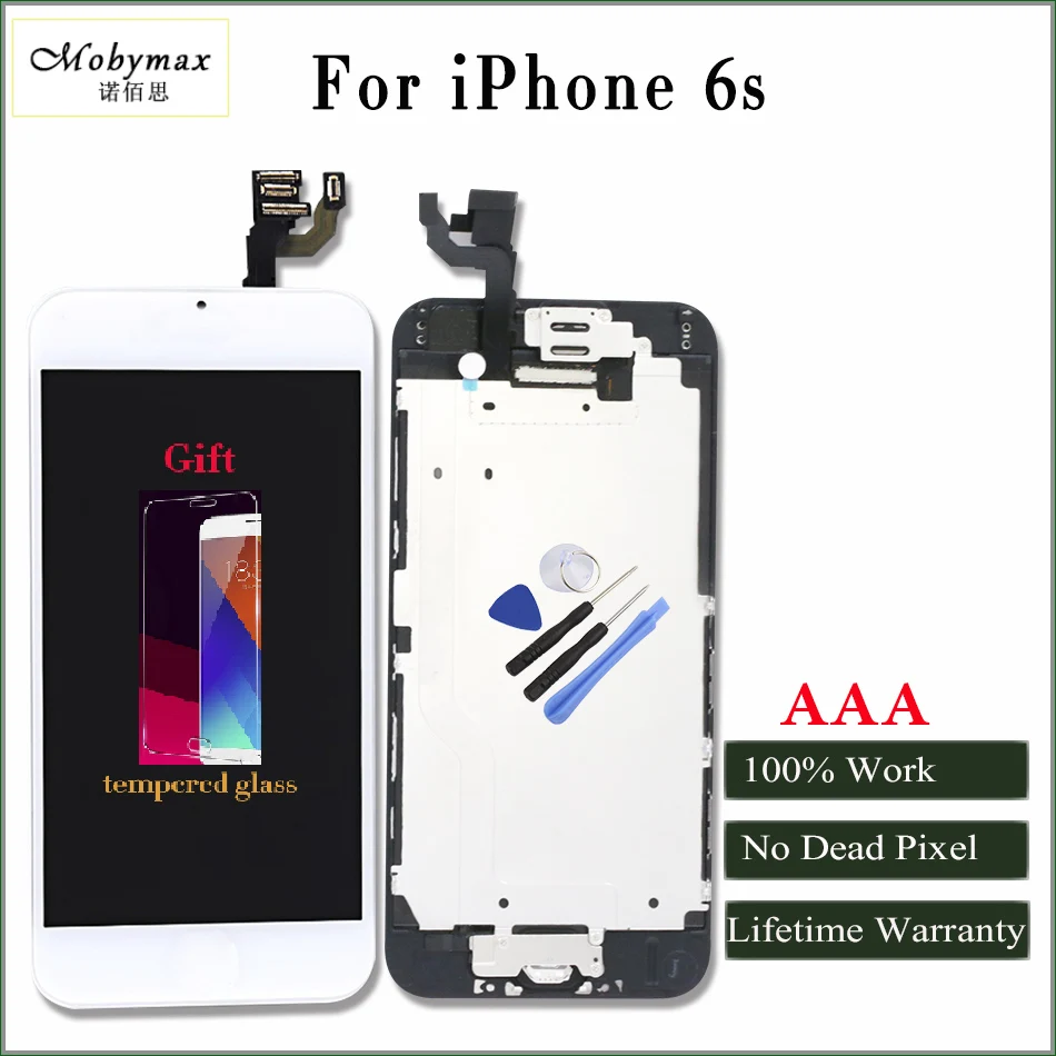 

Moybmax AAA Quality LCD Display for iphone 6s Touch Screen Digitizer full Assembly with front camera Earspeaker +gifts