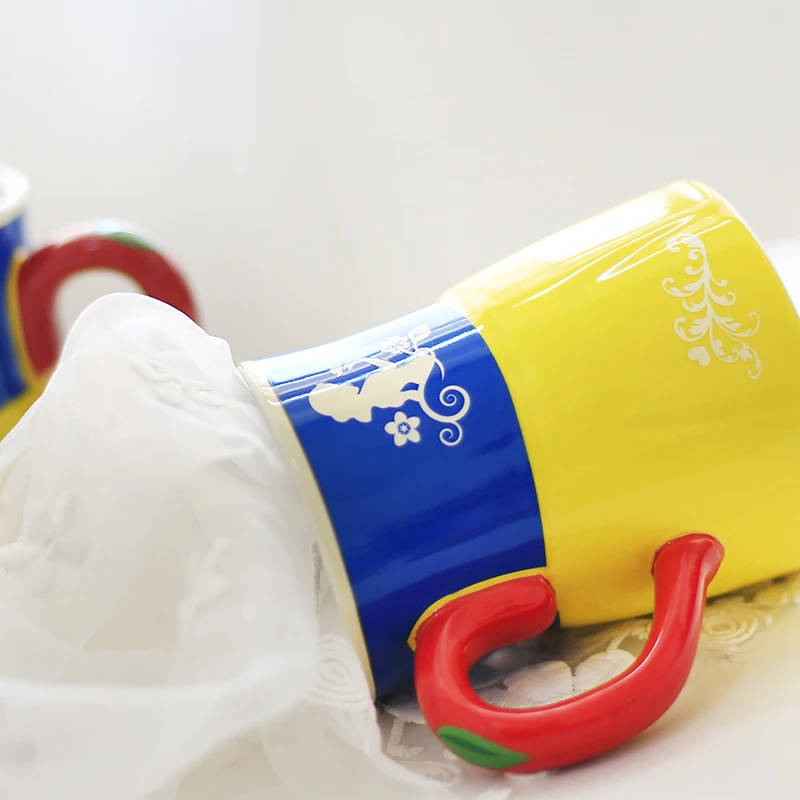 3D Русалка чашки милый мультфильм кружки керамическая кофейная кружка чашка Подарочная коллекция креативная посуда для напитков для завтрака молока чашки микро дефекты