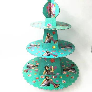 

1SET/LOT SOY LUNA CAKE STAND THREE LAYERS SOY LUNA CAKE STAND BIRTHDAY PARTY SOY LUNA DESSERT STANDS BIRTHDAY PARTY FAVORS