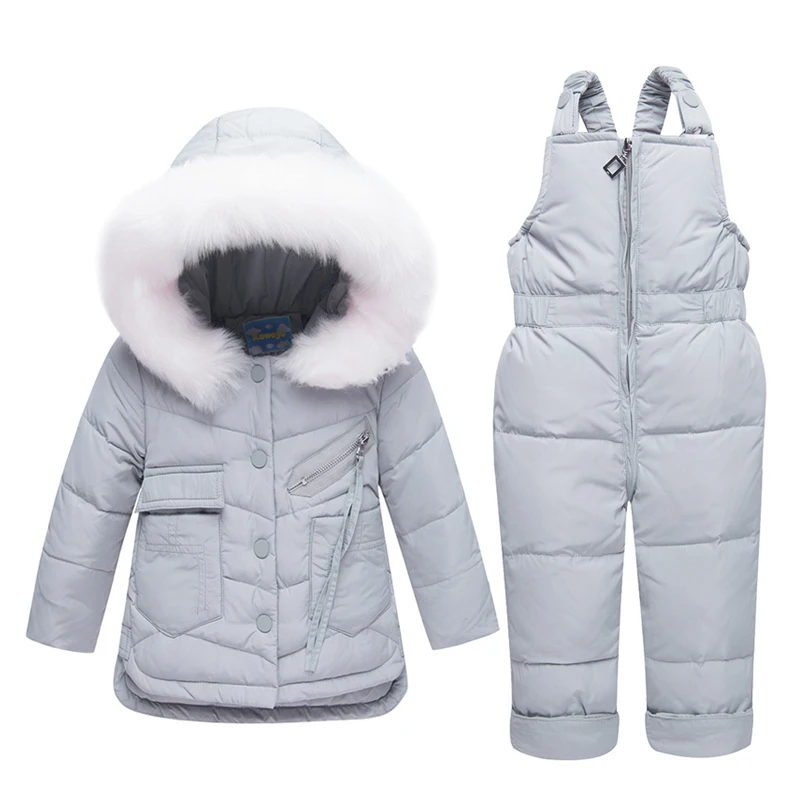 Зимняя куртка для мальчиков и девочек; Детский пуховик; комбинезон; детский зимний комбинезон с капюшоном; Большая Меховая парка; комплект детской одежды; верхняя одежда