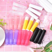 Tubos de lápiz labial de 5g, 10 unidades por lote, tubos de colores de caramelo, transparente, vacío, protector labial de plástico, tubos de lápiz labial