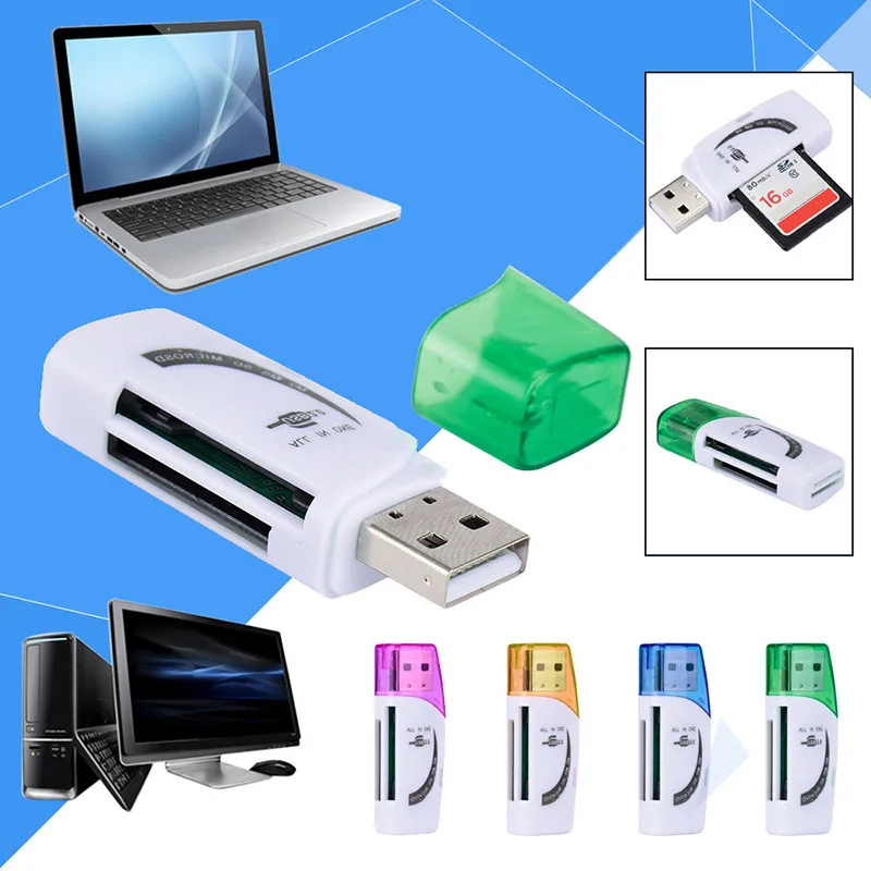 For Micro Sd Sdhc Tf M2 Ms Pro Duo All In 1 Usb 2.0 Multi Memory Card