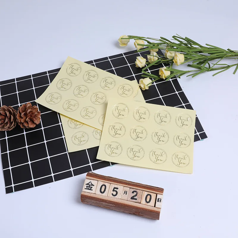 LBSISI Life 108 шт. прозрачная Золотая круглая наклейка спасибо торт DIY Упаковка конфет