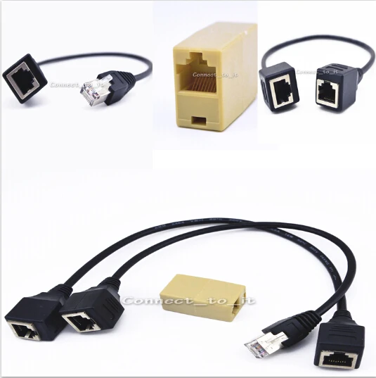 

Ethernet LAN RJ45 Network Connector Female to Male Cable 30cm &RJ45 Female to Female & Network Extender Coupler Joiner Connector