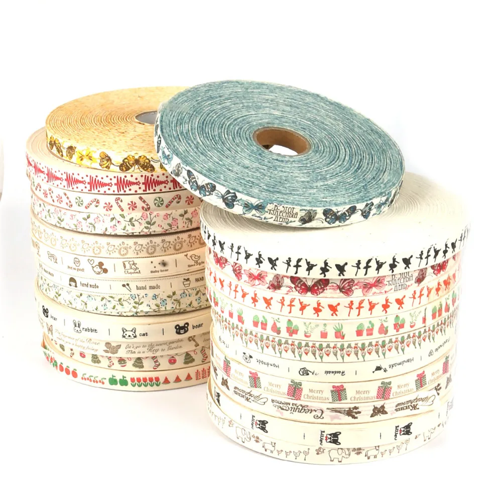 5 Yard Handmade Design Printed Cotton Ribbons For Wedding Party Decoration Gift Wrap Christmas Ribbon DIY Sewing Fabric ribbon decoration,ribbon supplies,wrapping ribbon,sewing ribbon,christmas ribbon,cotton ribbon