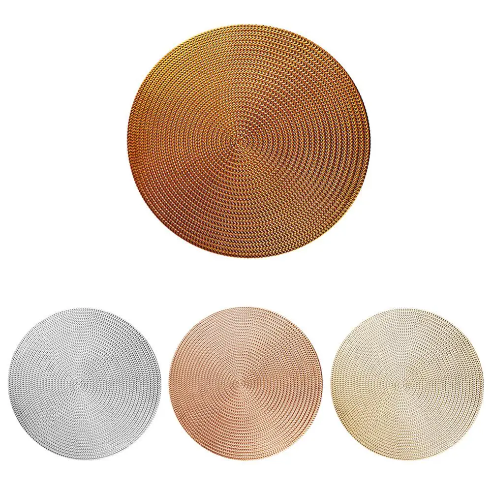 

38CM Hotel Restaurant Round PVC Placemat Nordic Anti-scalding Insulation Table Mat Steak Pad