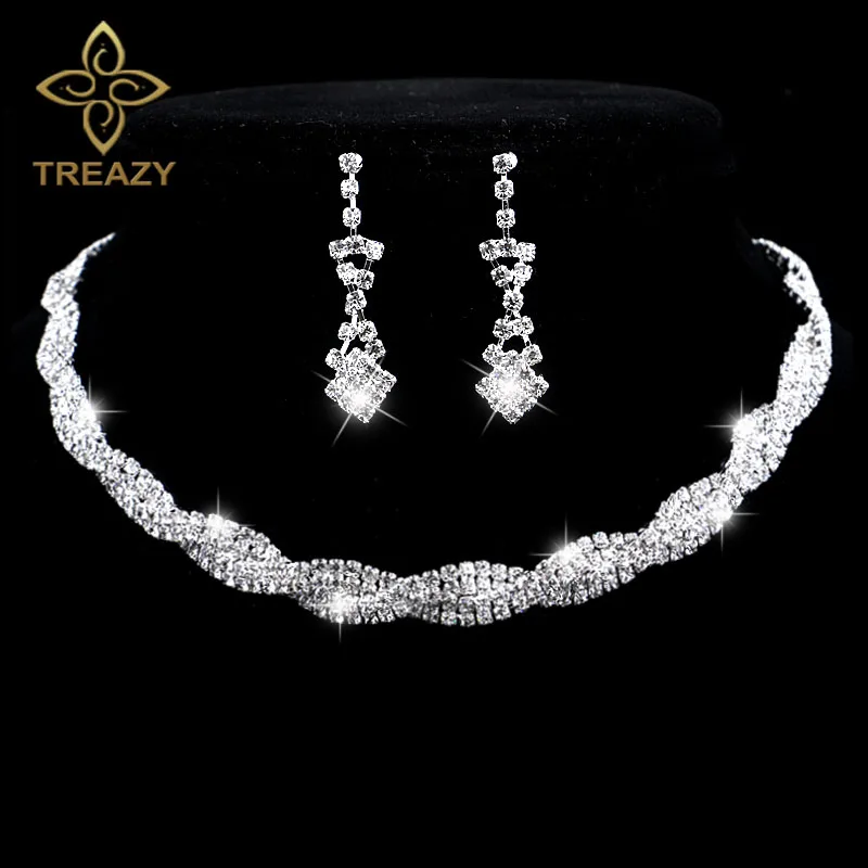 Fashion Wedding Jewelry Sparkling Rhinestone Crystal Choker Necklace