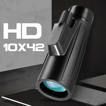 

AOMEKIE 10X42 Monocular Wide Field of View High Power Hunting Camping Telescope MC Optical Lens Compact Spotting Scope