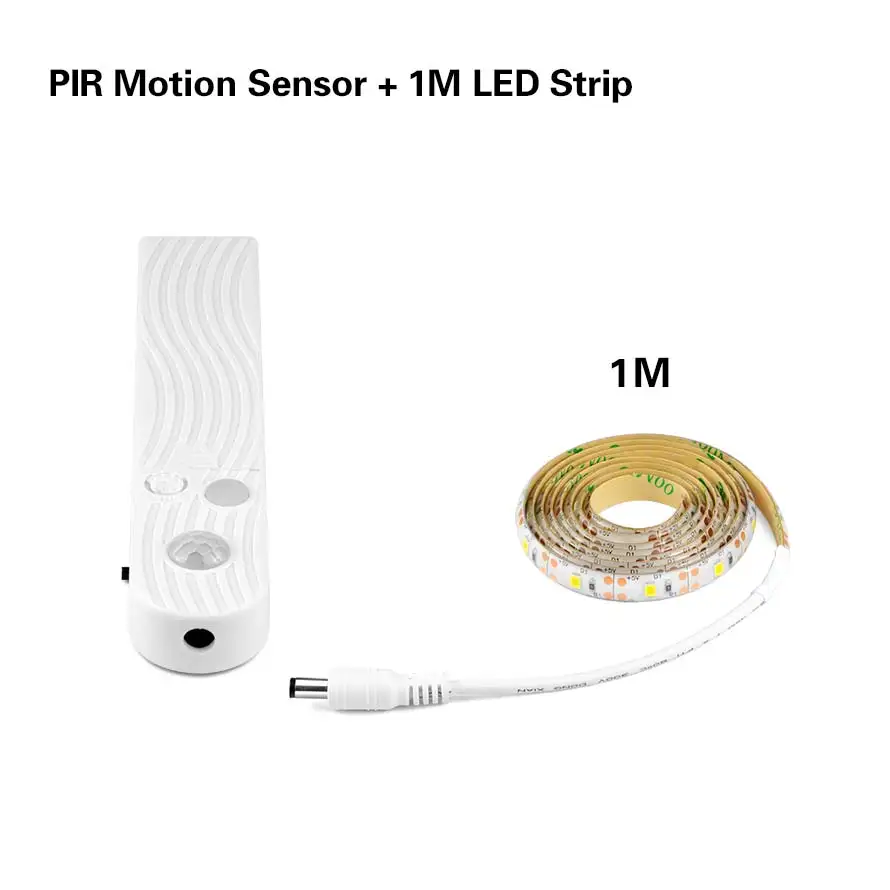 Светодиодная подсветка под шкаф 5 в беспроводной PIR датчик движения светодиодный бар лампа светодиодная полоса спальня шкаф кухонный шкаф ночной Светильник ing - Цвет: LED Strip 1M