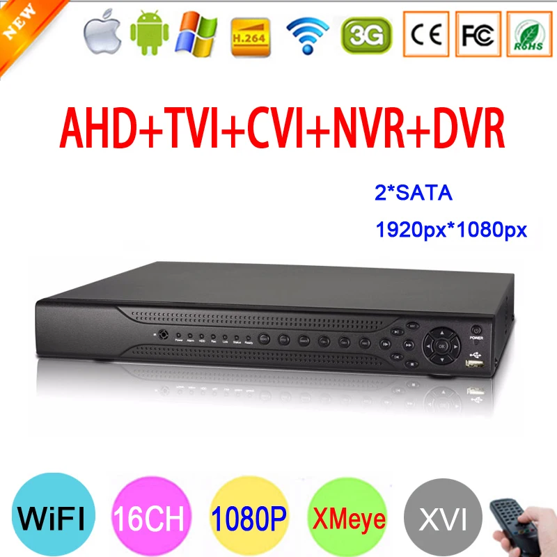 

Hi3531A 16CH Two SATA Coaxial Hybrid 1080P Full HD 2MP Surveillance Video Recorder 6 in 1 NVR TVI CVI AHD CCTV DVR Free Shipping
