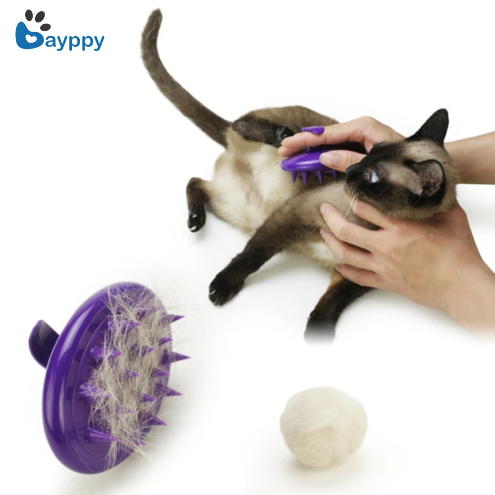 Pet Rubber Grooming Massage Hair Removal Bath Brush Comfortable Pet Dog