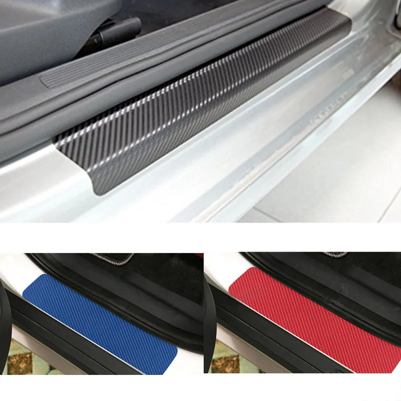 

Carbon Fiber Vinyl Sticker Auto Door Protection Anti Scratch None Slip Sill Scuff For Toyota Corolla RAV4 Car Styling
