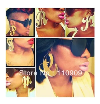 

Big Initial English Letters Stud Earring