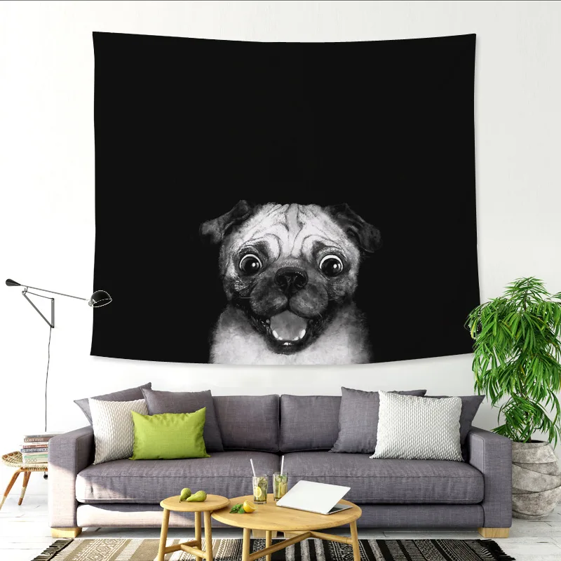 Buy Creativity Funny Pugs Animal Tapestry Printed