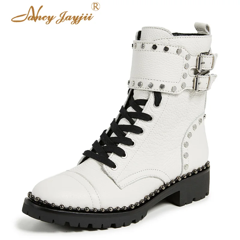 Buy 2018 Winter White Jennifer Motorcycles Boots Women