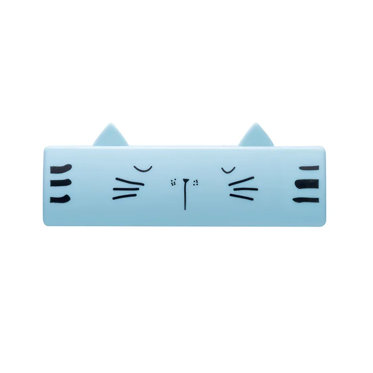Складная мультяшная кошачья щётка для чистки одежды для кошачьей шерсти моющийся липкий ролик для пуха щетка для удаления волос домашних животных - Цвет: Синий