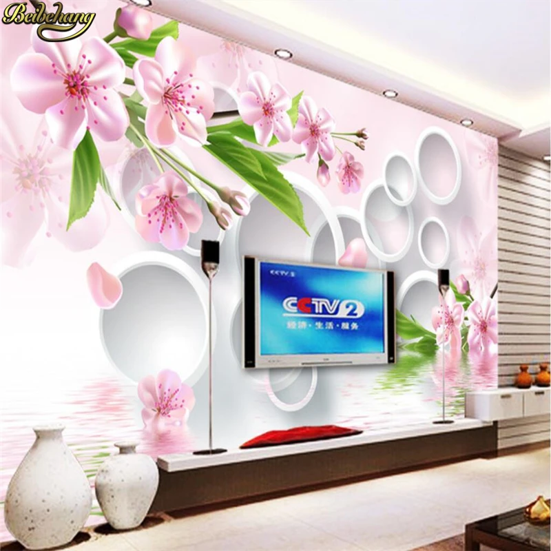 

beibehang Custom Plum blossom photo wallpaper TV backdrop flower living room decoration bedroom 3D photo mural luxury wall paper