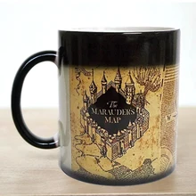 Freies verschiffen! 1 Stücke Harry Potter Marauders Map Magie Heiß Kalt Wärme Temperaturempfindliche Farbwechsel Kaffee Tee milch Becher Tasse