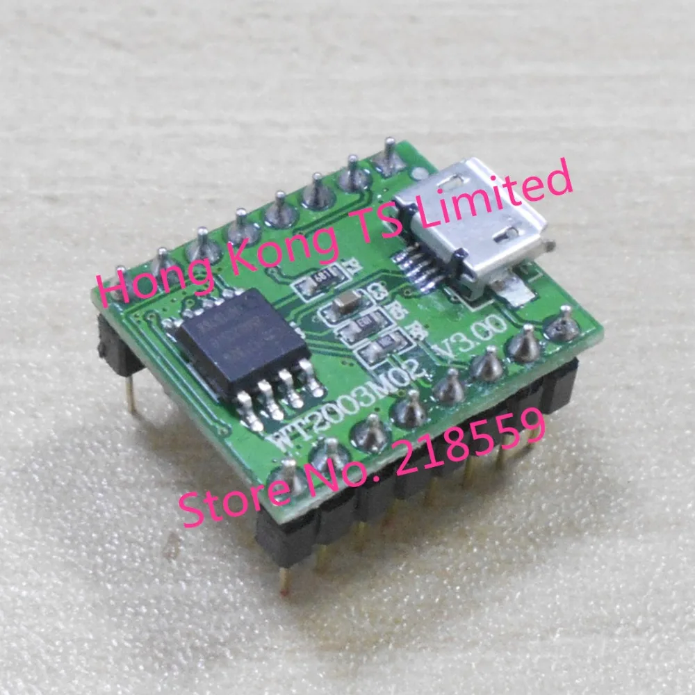 

WT2003M02 high quality mp3 decoder chip module ic button UART serial communication built-in amplifier