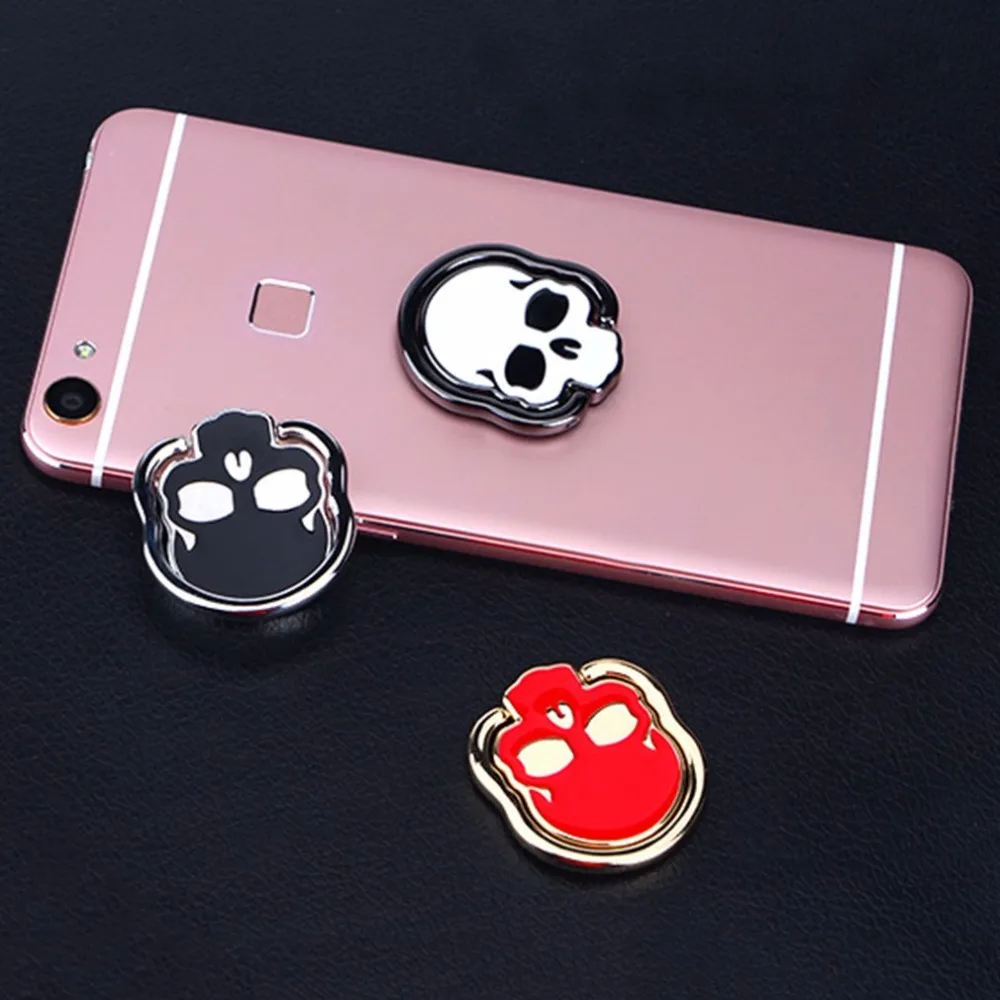 

Universal Mobile Phone Finger Ring Stand Skull Design Phone Support Skeleton Phone Holder For Magnetic Car Bracket