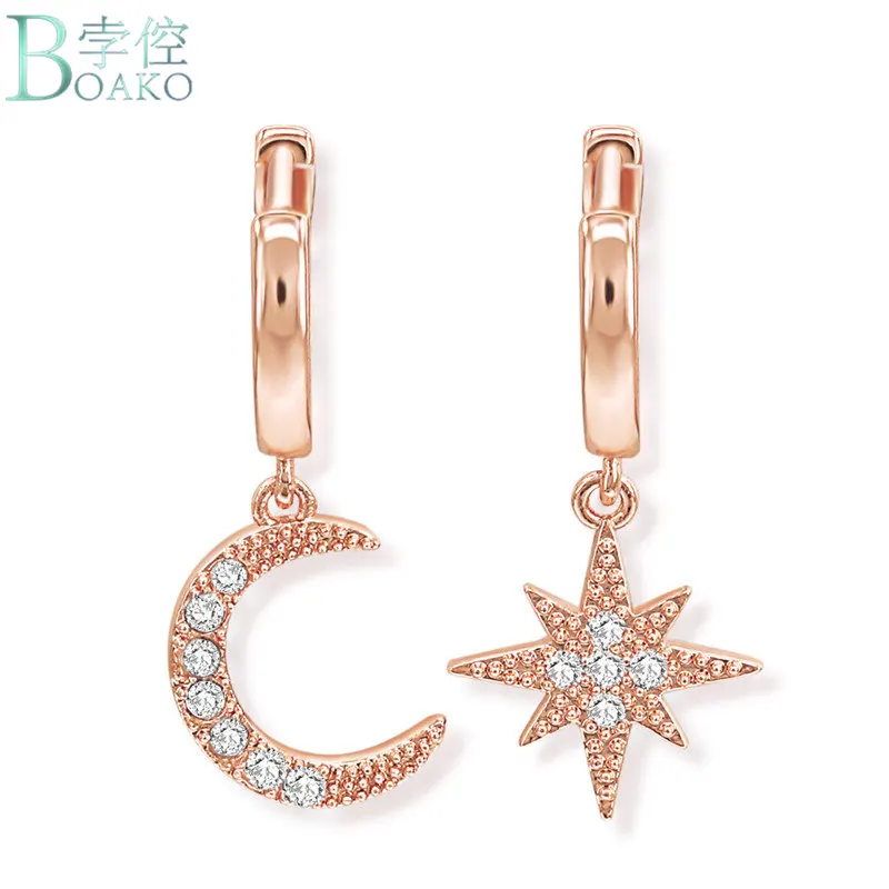 Женские ассиметричные серьги BOAKO длинные серьги-капельки с подвеской в виде