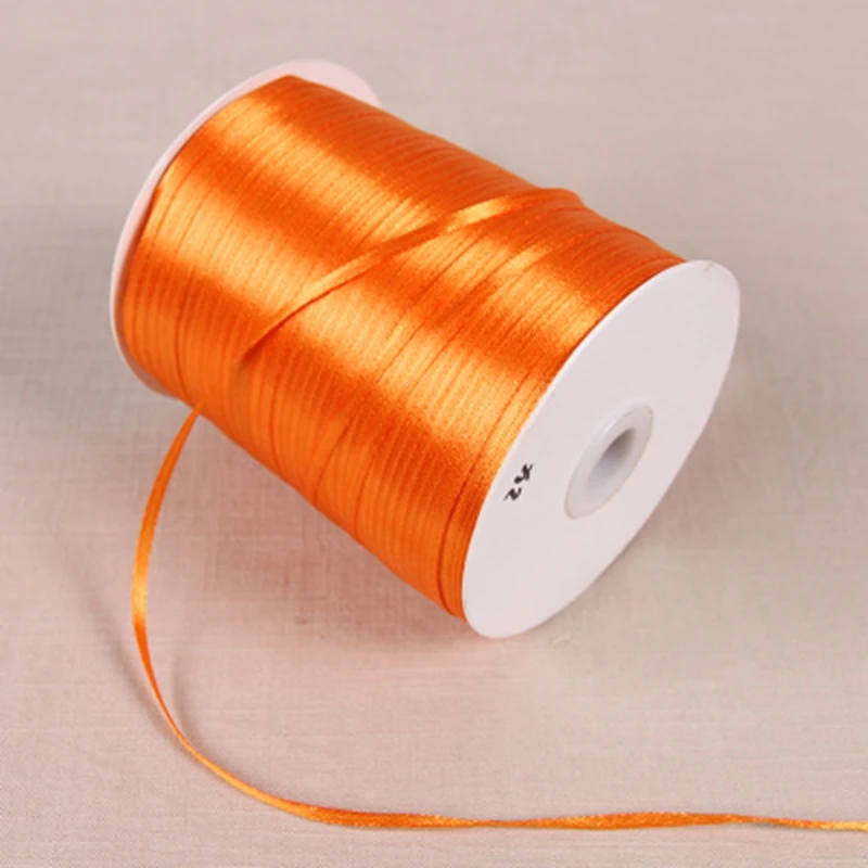 

1/8" 3mm Satin Ribbon for packing and bow & Garment Accessories 20y/lot 24 Orange