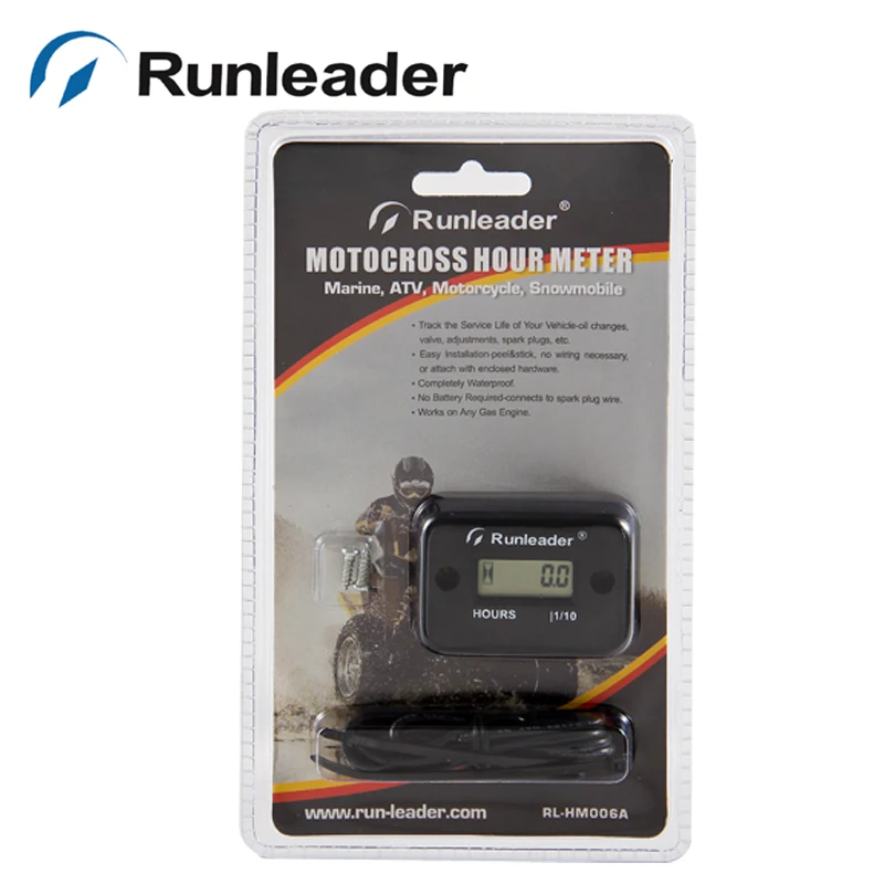 Цифровой водонепроницаемый RL-HM006 счетчик часов для бензинового мотоцикла лодки грязи велосипед Мотокросс ATV Морской Подвесной Двигатель