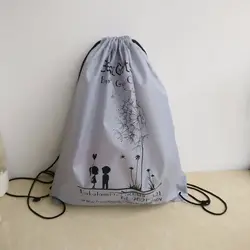 Оптовая продажа 500 шт./лот 2018 Мода Дети Рюкзаки DIY drawstring мешки напечатанные логотип компании рюкзак нейлоновый шнурок мешки